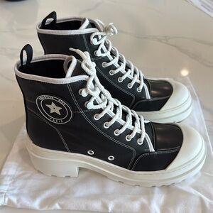 Brand New Christian Dior Black and White Hightop Platform Sneakers size EU 40.5